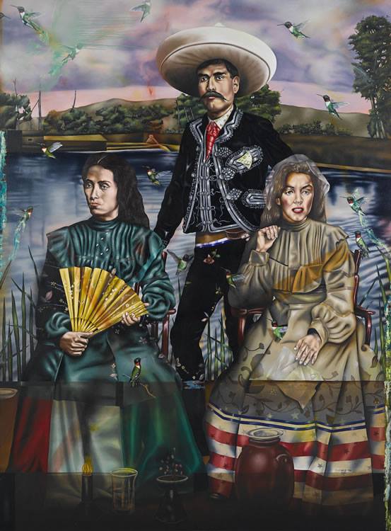 Arturo Elizondo ( Mexico born 1956 ) Measures: 99.50" x 74.88" (252.73cm x 190.20cm) Created:1997-1998 Titled: El-Refugio. Oil / Canvas Farhat Art Museum Collection.